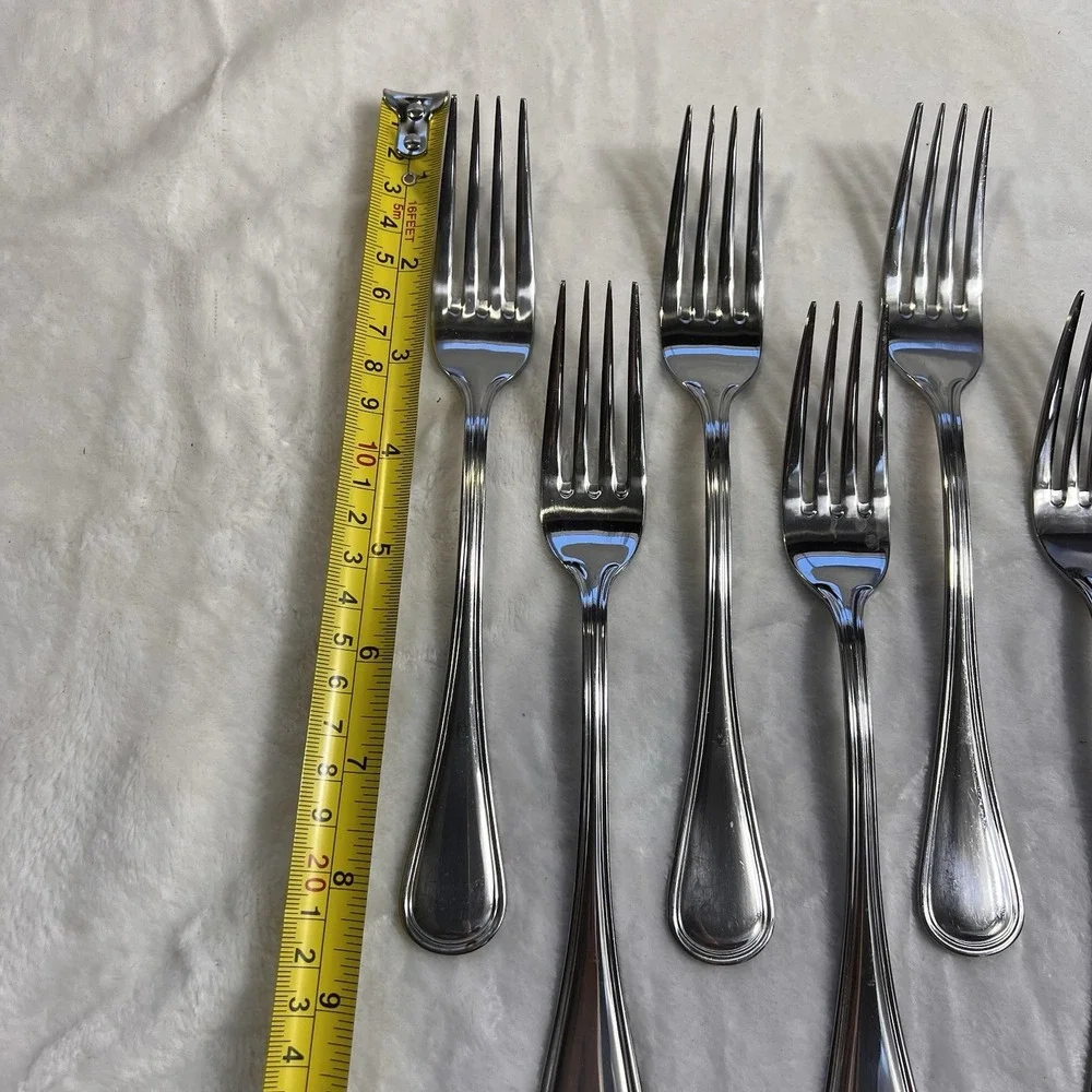 Oneida Tress Hollis 6 Stainless Dinner Forks - Flatware Glossy Replacement *see